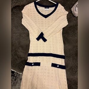 Vintage Chanel Eyelet Knit Dress